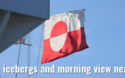 icebergs and morning view near Qeqertarsuaq, Greenland 06.08.2024