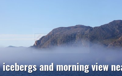 icebergs and morning view near Qeqertarsuaq, Greenland 06.08.2024
