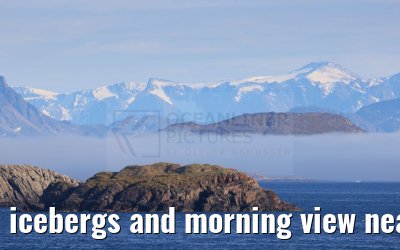 icebergs and morning view near Qeqertarsuaq, Greenland 06.08.2024