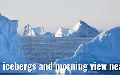 icebergs and morning view near Qeqertarsuaq, Greenland 06.08.2024