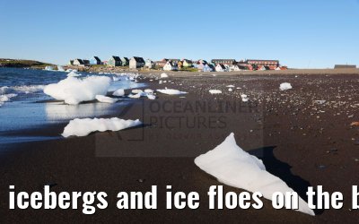 icebergs and ice floes on the beach in Qeqertarsuaq 12.08.2024