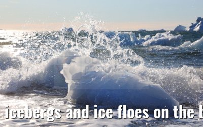 icebergs and ice floes on the beach in Qeqertarsuaq 12.08.2024