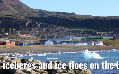icebergs and ice floes on the beach in Qeqertarsuaq 12.08.2024