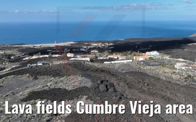 Lava fields Cumbre Vieja area La Palma 17.03.2022