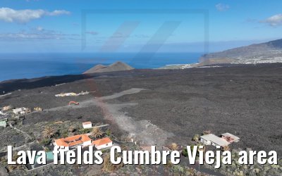 Lava fields Cumbre Vieja area La Palma 17.03.2022