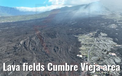 Lava fields Cumbre Vieja area La Palma 17.03.2022