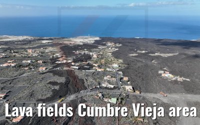 Lava fields Cumbre Vieja area La Palma 17.03.2022