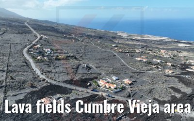 Lava fields Cumbre Vieja area La Palma 17.03.2022