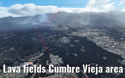 Lava fields Cumbre Vieja area La Palma 17.03.2022