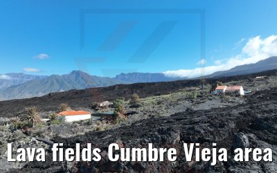 Lava fields Cumbre Vieja area La Palma 17.03.2022