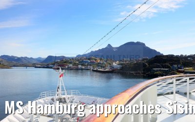 MS Hamburg approaches Sisimiut, Greenland 05.08.2024