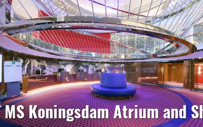 MS Koningsdam Atrium and Shore Excursions desk