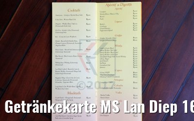Getränkekarte MS Lan Diep 16.04.2017