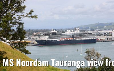 MS Noordam Tauranga view from Mount Maunganui