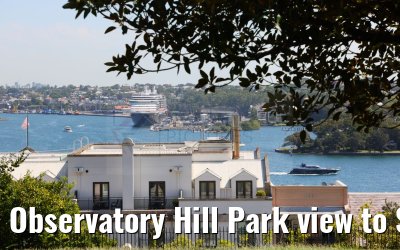 Observatory Hill Park view to Sydney White Bay Cruise Terminal
