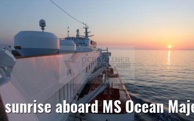 sunrise aboard MS Ocean Majesty 16.05.2016