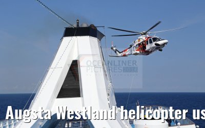 Augsta Westland helicopter used for medical emergency aboard MS Ocean Majesty 17.05.2016