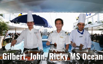 Gilbert, John, Ricky MS Ocean Majesty BBQ 17.05.2016
