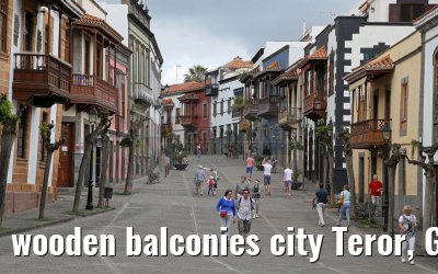 wooden balconies city Teror, Gran Canaria 10.05.2016