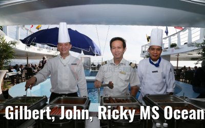 Gilbert, John, Ricky MS Ocean Majesty BBQ 17.05.2016