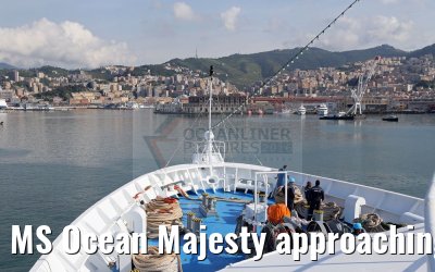 MS Ocean Majesty approaching port of Genoa 18.05.2016