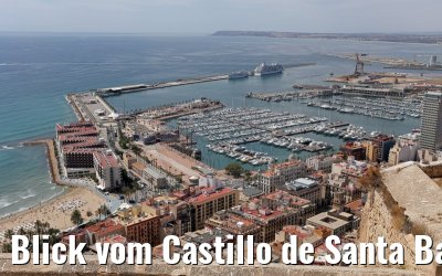 Blick vom Castillo de Santa Barbara in Alicante