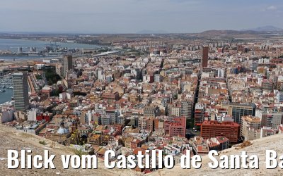 Blick vom Castillo de Santa Barbara in Alicante