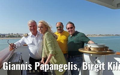 Giannis Papangelis, Birgit Kilian, Panagiotis Adonelos, Claudio Capra auf der Ocean Majesty