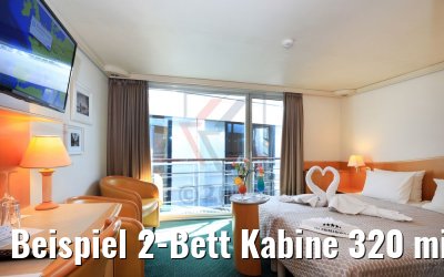 Beispiel 2-Bett Kabine 320 mit Balkon Promenadendeck MS Primadonna