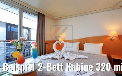 Beispiel 2-Bett Kabine 320 mit Balkon Promenadendeck MS Primadonna