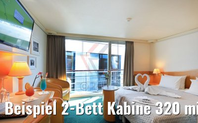 Beispiel 2-Bett Kabine 320 mit Balkon Promenadendeck MS Primadonna