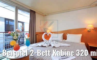 Beispiel 2-Bett Kabine 320 mit Balkon Promenadendeck MS Primadonna