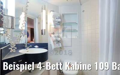 Beispiel 4-Bett Kabine 109 Bad Hauptdeck MS Primadonna 