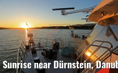 Sunrise near Dürnstein, Danube, aboard MS Primadonna