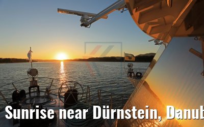 Sunrise near Dürnstein, Danube, aboard MS Primadonna