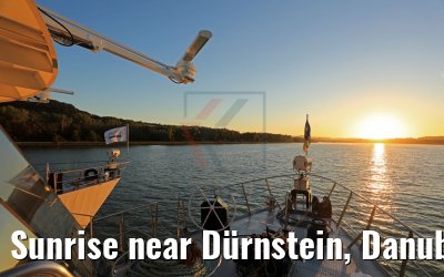 Sunrise near Dürnstein, Danube, aboard MS Primadonna
