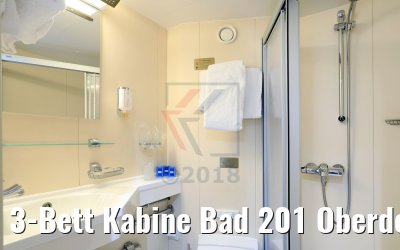 3-Bett Kabine Bad 201 Oberdeck MS Rousse Prestige