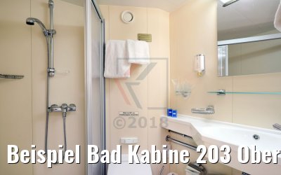 Beispiel Bad Kabine 203 Oberdeck getrennte Betten MS Rousse Prestige