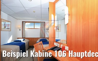 Beispiel Kabine 106 Hauptdeck getrennte Betten MS Rousse Prestige