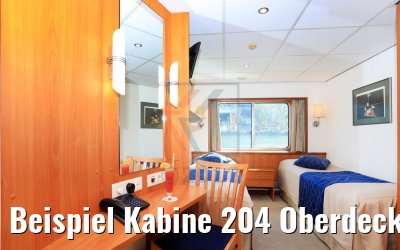 Beispiel Kabine 204 Oberdeck getrennte Betten MS Rousse Prestige