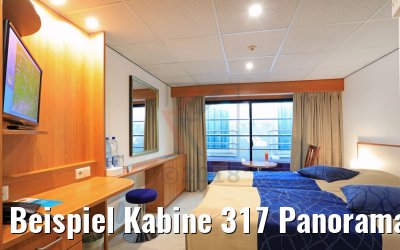 Beispiel Kabine 317 Panoramadeck Doppelbett MS Rousse Prestige