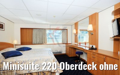 Minisuite 220 Oberdeck ohne franz. Balkon mit Doppelbett MS Rousse Prestige