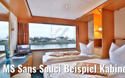 MS Sans Souci Beispiel Kabinen Elbe-Deck 2 Betten ausgeklappt