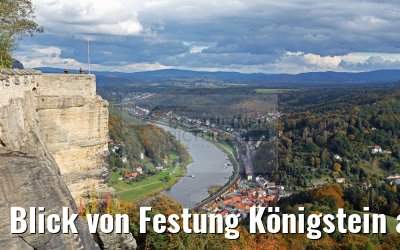 Blick von Festung Königstein auf Elbe und Königstein 19.10.2016
