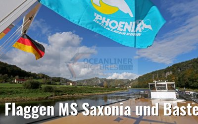 Flaggen MS Saxonia und Basteifelsen 19.10.2016