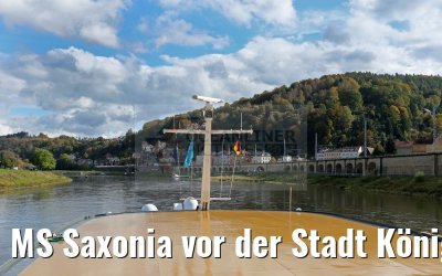 MS Saxonia vor der Stadt Königstein