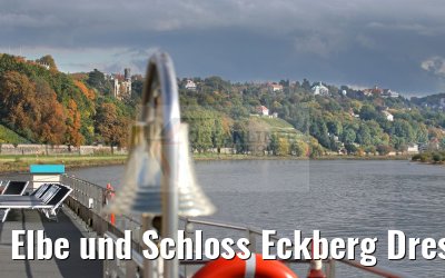 Elbe und Schloss Eckberg Dresden von MS Saxonia 20.10.2016
