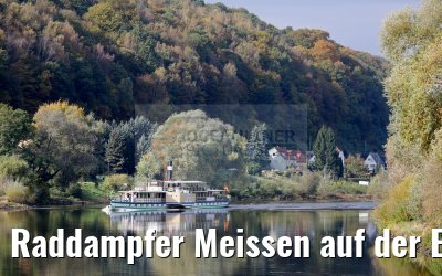 Raddampfer Meissen auf der Elbe bei Obervogelgesang 20.10.2016
