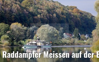 Raddampfer Meissen auf der Elbe bei Obervogelgesang 20.10.2016