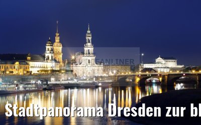 Stadtpanorama Dresden zur blauen Stunde 20.10.2016